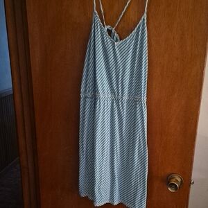 Blue and White Striped Dress